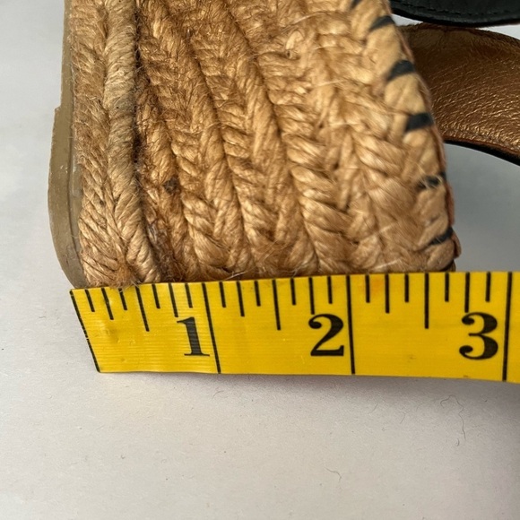 AZURA Black Leather Closed Toe Espadrille Wedges Size 10 Euro 40 Made in Spain - Picture 10 of 10